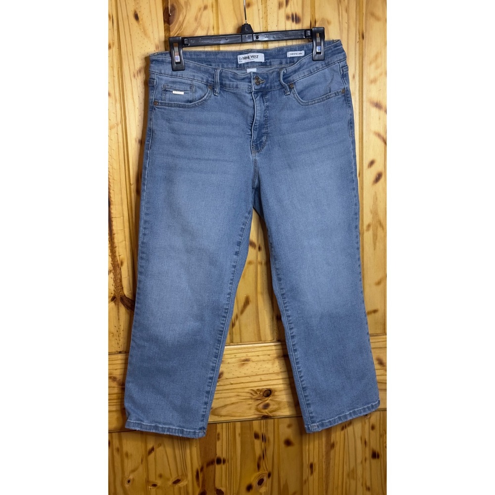 Nine West Womens Chrystie Capri Jeans Denim Blue Size 10 Cropped
